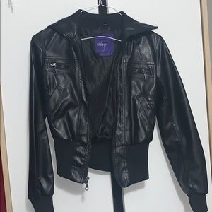 Black feaux leather jacket